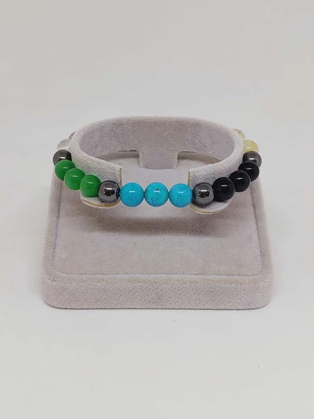 Aslan Burcu Doğal Taş 8mm Unisex Bileklik (55742) - Resim 3