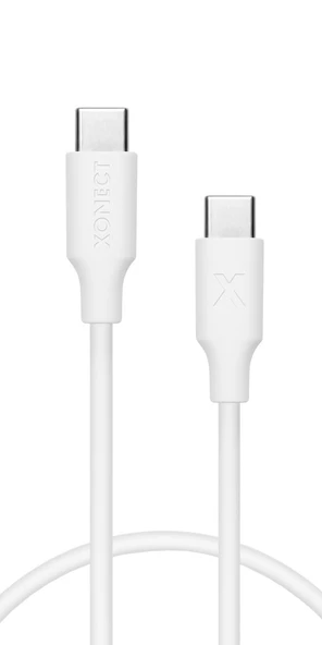 XONECT Type-C to Type-C uyumlu iPhone ve Samsung Modelleri için Hızlı Şarj ve Data Kablosu 40cm Beyaz - 4