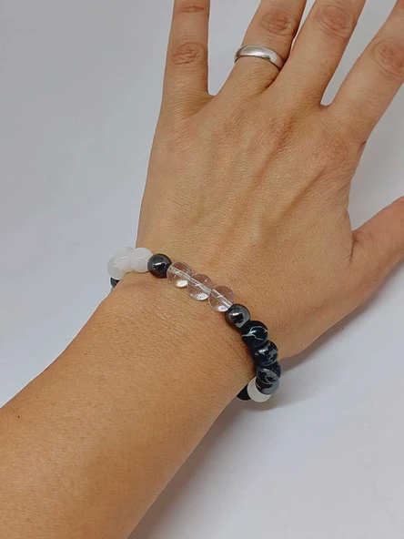 Akrep Burcu Doğal Taş 8mm Unisex Bileklik (55736) - Resim 3