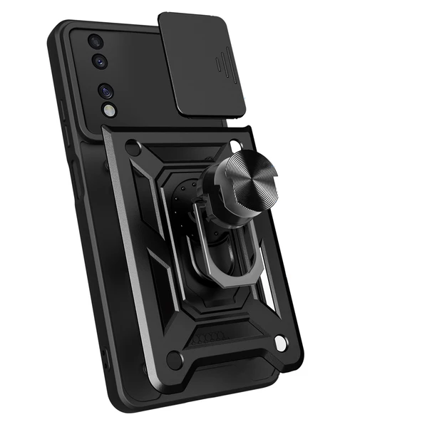 Honor 70 Kılıf Magnetik Standlı Kamera Korumalı Zore Sürgülü Vega Kapak - 11