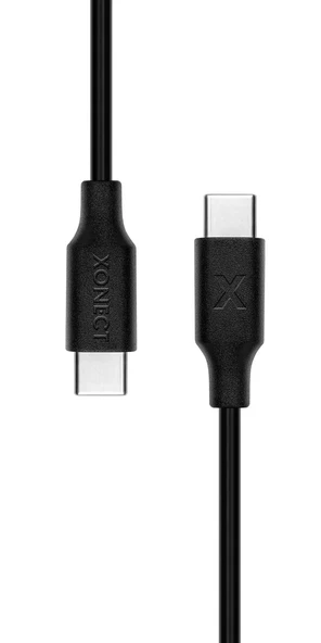 XONECT Type-C to Type-C uyumlu iPhone ve Samsung Modelleri için Hızlı Şarj ve Data Kablosu 40cm Siyah - 3