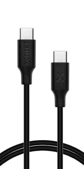 XONECT Type-C to Type-C uyumlu iPhone ve Samsung Modelleri için Hızlı Şarj ve Data Kablosu 100cm Siyah - 4