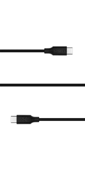 XONECT Type-C to Type-C uyumlu iPhone ve Samsung Modelleri için Hızlı Şarj ve Data Kablosu 40cm Siyah - 2