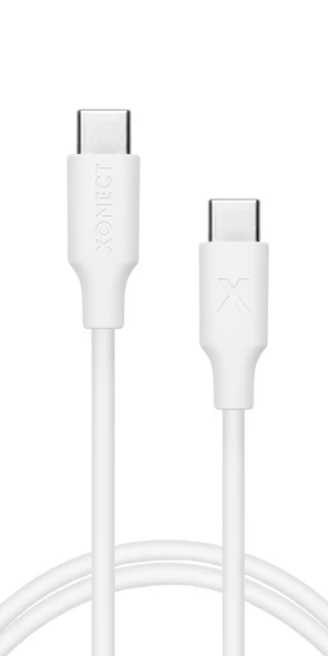 XONECT Type-C to Type-C uyumlu iPhone ve Samsung Modelleri için Hızlı Şarj ve Data Kablosu 100cm Beyaz - 4