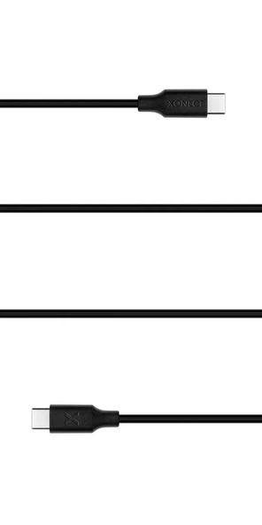 XONECT Type-C to Type-C uyumlu iPhone ve Samsung Modelleri için Hızlı Şarj ve Data Kablosu 100cm Siyah - 2
