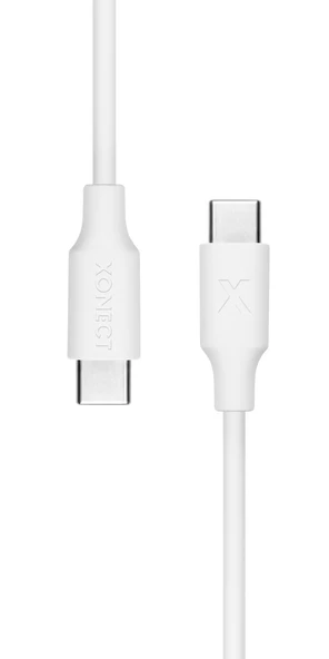 XONECT Type-C to Type-C uyumlu iPhone ve Samsung Modelleri için Hızlı Şarj ve Data Kablosu 100cm Beyaz - 3