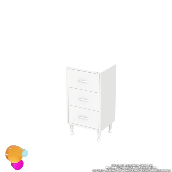 Modilayn SÖKE 3'lü Çekmece Banyo Dolabı 35x75x32,5 cm’ lik Çok Yönlü Çekmecelerle Daha Düzenli - Resim 9