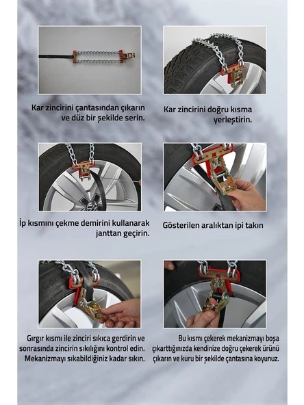 Pnd Sermatik Uyumlu 155/195 Patinaj Kar Zinciri Small Size - Resim 4