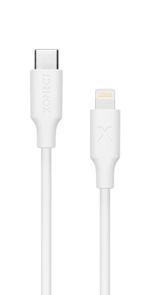XONECT Type-C to Lightning uyumlu iPhone Modelleri için Hızlı Şarj ve Data Kablosu 100cm Beyaz ürün görseli 1