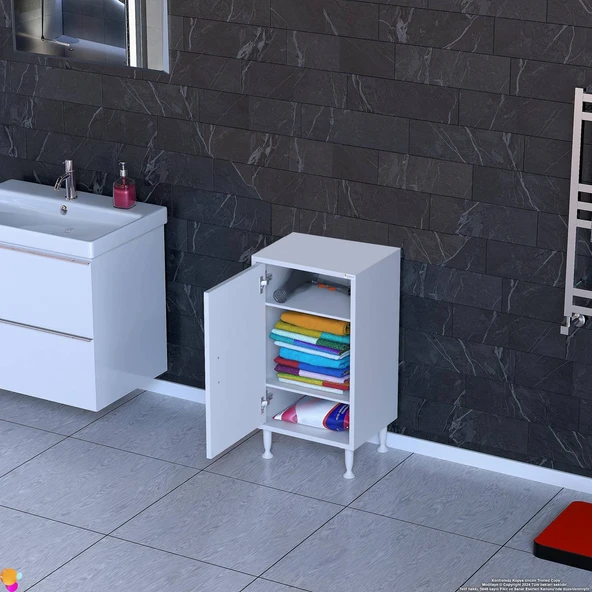 Modilayn SÖKE Küçük Alanlar İçin Akıllı Çözümler 35x75x32,5 cm’ lik 1 Kapaklı 2 Göz Raf Dolap ürün görseli 1