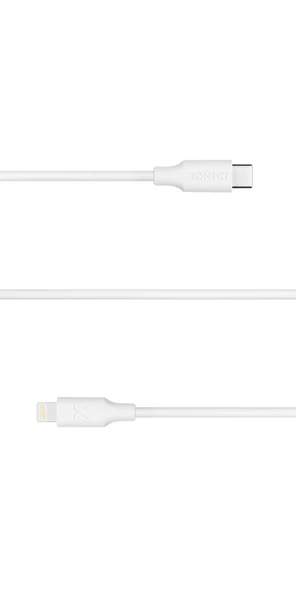 XONECT Type-C to Lightning uyumlu iPhone Modelleri için Hızlı Şarj ve Data Kablosu 40cm Beyaz - 2