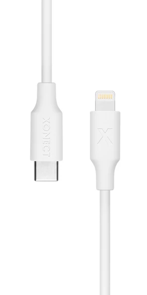 XONECT Type-C to Lightning uyumlu iPhone Modelleri için Hızlı Şarj ve Data Kablosu 40cm Beyaz - 3