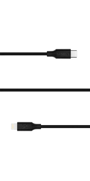 XONECT Type-C to Lightning uyumlu iPhone Modelleri için Hızlı Şarj ve Data Kablosu 40cm Siyah - 2