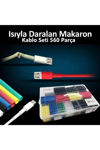 Makaron Isıyla Daralan Kablo Koruma 560 Parça Kablo Tamir Kiti - 8