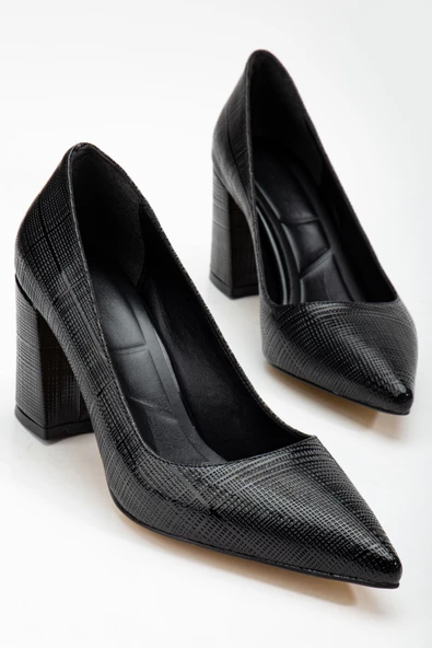 Mimosa Siyah Sivri Burunlu Detaylı Topuklu Ayakkabı ürün görseli
