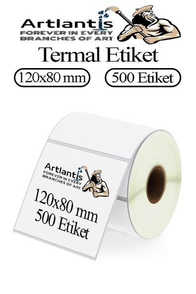 120x80 mm Barkod Etiketi Yapışkanlı 1 Adet Rulo Etiket Termal Barkot Terazi Etiketi 500 lü Barkod Yazıcılara Uyumludur