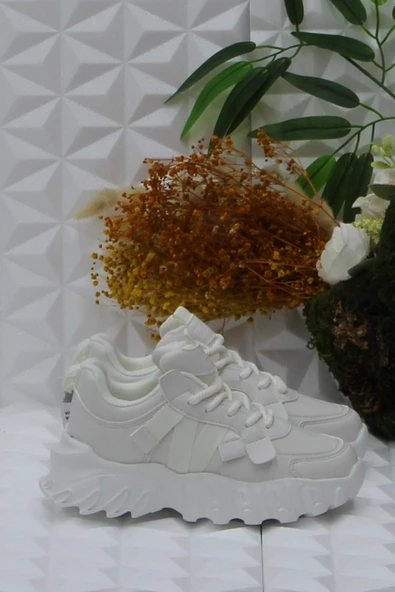 Fort Cool Verom Beyaz Bağcık Görünümlü Cırtlı Sneaker Ortopedik Çocuk Ayakkabı - Resim 2