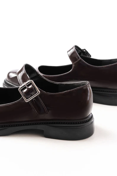 YSN-4444 Kahve Rugan Günlük Bayan Ayakkabı - 5