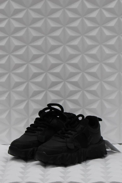 Fort Cool Verom Siyah Bağcık Görünümlü Cırtlı Sneaker Ortopedik Çocuk Ayakkabı - Resim 2