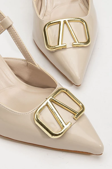 Lianne Krem Rugan Toka Detaylı İnce Topuklu Ayakkabı - Resim 3