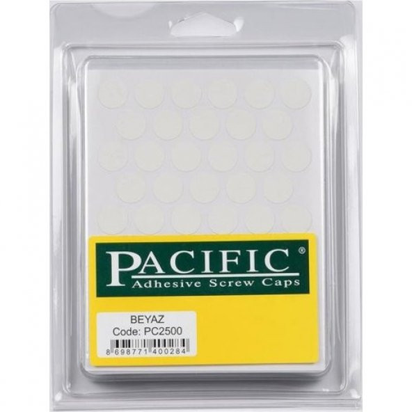 Pacific Yapışkanlı Vida Tapası 14Mm Beyaz - 1