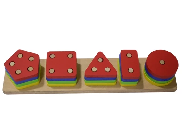 Eğitici Ahşap Geometrik Şekilli Montessori Bul Tak (21'parça) Kokusuz, Sağlıklı, Boyası Çıkmaz - 5