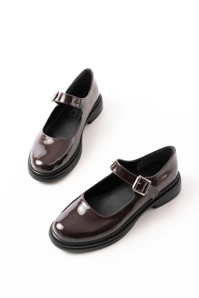 YSN-4444 Kahve Rugan Günlük Bayan Ayakkabı - 3