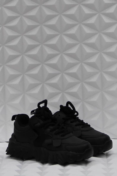 Fort Cool Verom Siyah Bağcık Görünümlü Cırtlı Sneaker Ortopedik Çocuk Ayakkabı ürün görseli