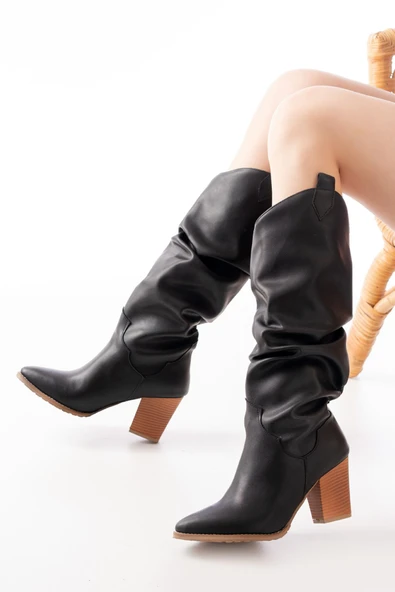 LS-1884 Siyah Günlük Kadın Çizme - 2