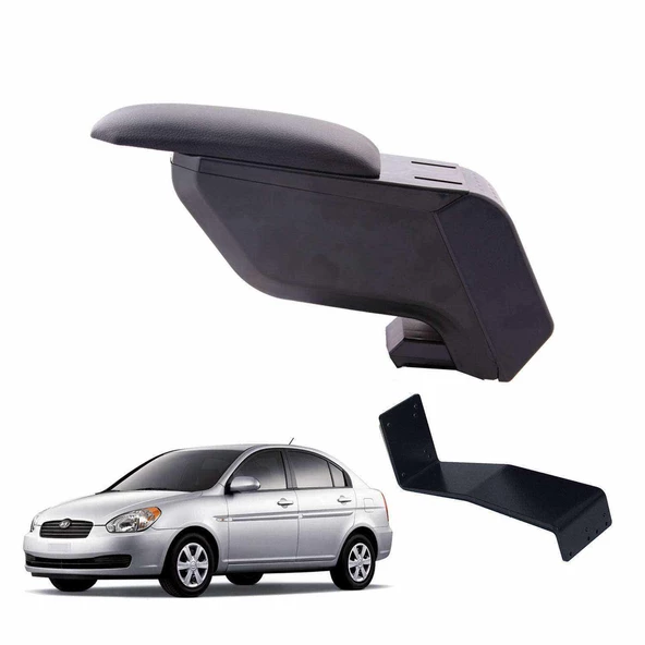 3 Tıkla Hyundai Accent Era 2008 Delmesiz Çelik Ayaklı Siyah Kolçak Kol Dayama