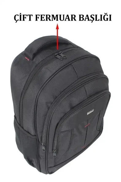 Case Club  Büyük Boy 17 inç Laptop Bölmeli Sırt Çantası Darbe Emici Koruma Su Geçirmez Kumaş - 4