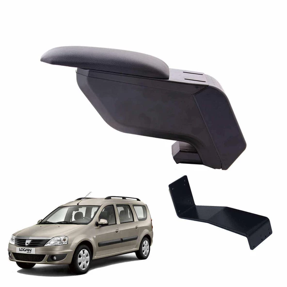 3 Tıkla Dacia Logan MCV 2006 Delmesiz Çelik Ayaklı Siyah Kolçak Kol Dayama