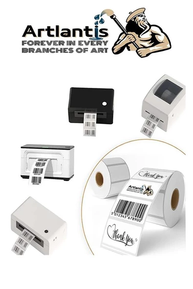 125x105 mm Barkod Etiketi Yapışkanlı 1 Adet Rulo Etiket Termal Barkot Terazi Etiketi 400 lü Barkod Yazıcılara Uyumludur - 4