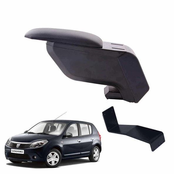 3 Tıkla Dacia Sandero 2011 Delmesiz Çelik Ayaklı Siyah Kolçak Kol Dayama