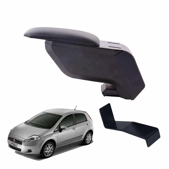 3 Tıkla Fiat Grande Punto 2006 Delmesiz Çelik Ayaklı Siyah Kolçak Kol Dayama