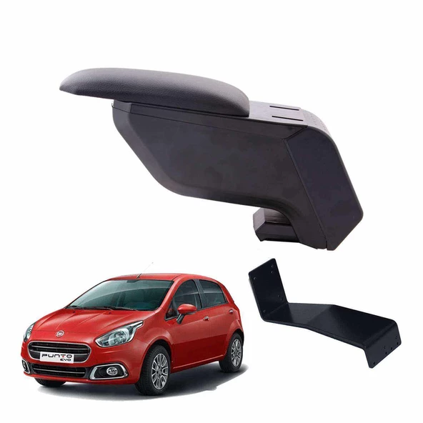 3 Tıkla Fiat Punto 2014 Delmesiz Çelik Ayaklı Siyah Kolçak Kol Dayama