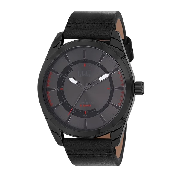 Q&Q Q894J804Y Spor Model Siyah Deri Kordonlu Erkek Kol Saati
