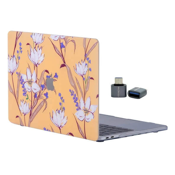 Macbook Air M1 Kılıf 13 inç Flower04 (TouchID'li M1 Air) A2337 A2179 A1932 ile Uyumlu - Resim 3
