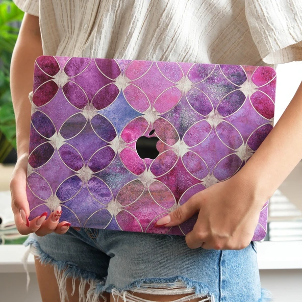 Macbook Air M1 Kılıf 13 inç Flower04 (TouchID'li M1 Air) A2337 A2179 A1932 ile Uyumlu - Resim 5