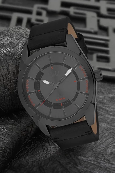 Q&Q Q894J804Y Spor Model Siyah Deri Kordonlu Erkek Kol Saati - 2