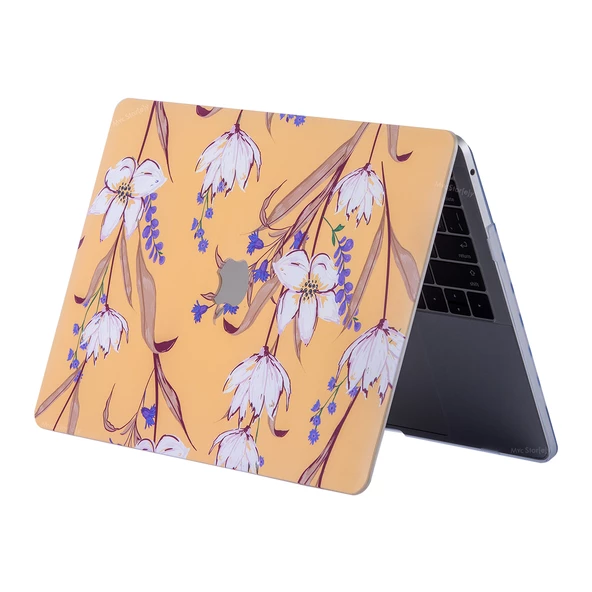 Macbook Air M1 Kılıf 13 inç Flower04 (TouchID'li M1 Air) A2337 A2179 A1932 ile Uyumlu - 9