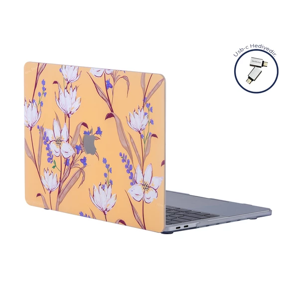 Macbook Air M1 Kılıf 13 inç Flower04 (TouchID'li M1 Air) A2337 A2179 A1932 ile Uyumlu - 6