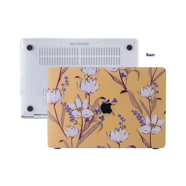 Macbook Air M1 Kılıf 13 inç Flower04 (TouchID'li M1 Air) A2337 A2179 A1932 ile Uyumlu - 3