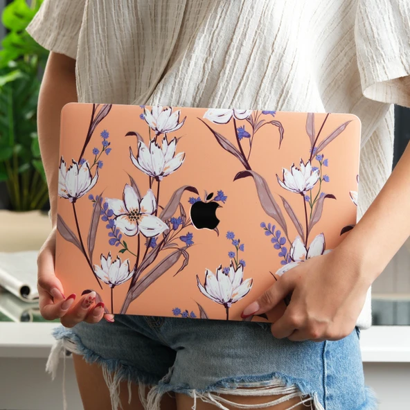 Macbook Air M1 Kılıf 13 inç Flower04 (TouchID'li M1 Air) A2337 A2179 A1932 ile Uyumlu - Resim 6