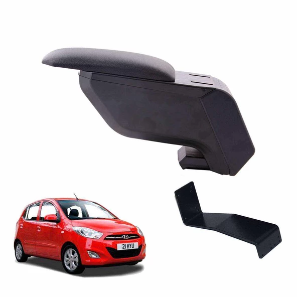 3 Tıkla Hyundai i10 2012 Delmesiz Çelik Ayaklı Siyah Kolçak Kol Dayama