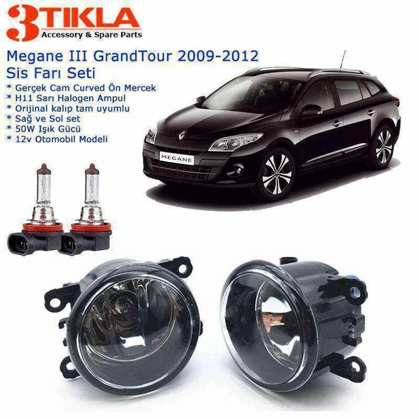 Renault Megane III SW 2012 Sis Farı Set Oem: 8200074008