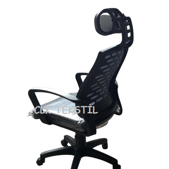 CLK Ofis Başlıklı Fileli Bilgisayar Makam Müdür Koltuğu Sandalesi PLASTİK AYAK - 3