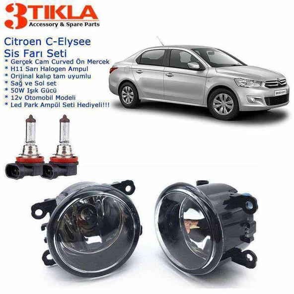 Citroen C-Elysee 2013 Sis Farı Set  Oem:  8200074008
