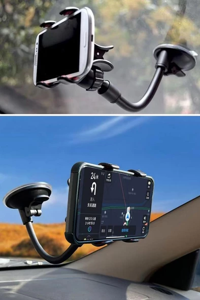 Telefon Tutucu Güvenli Sürüş Akrobat Cama Sabitlenen 360° Dönen Güçlü Vakumlu Oto Telefon Tutucu - 12