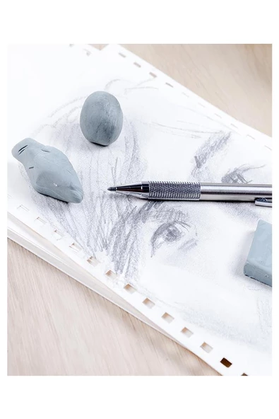 Renkli Hamur Silgi Kutulu 4 Adet Silka Hamur Silgi Çizim Silgisi Yoğrulabilir Silgi Plastik Kutulu Resim Sanatsal Silgi - 2